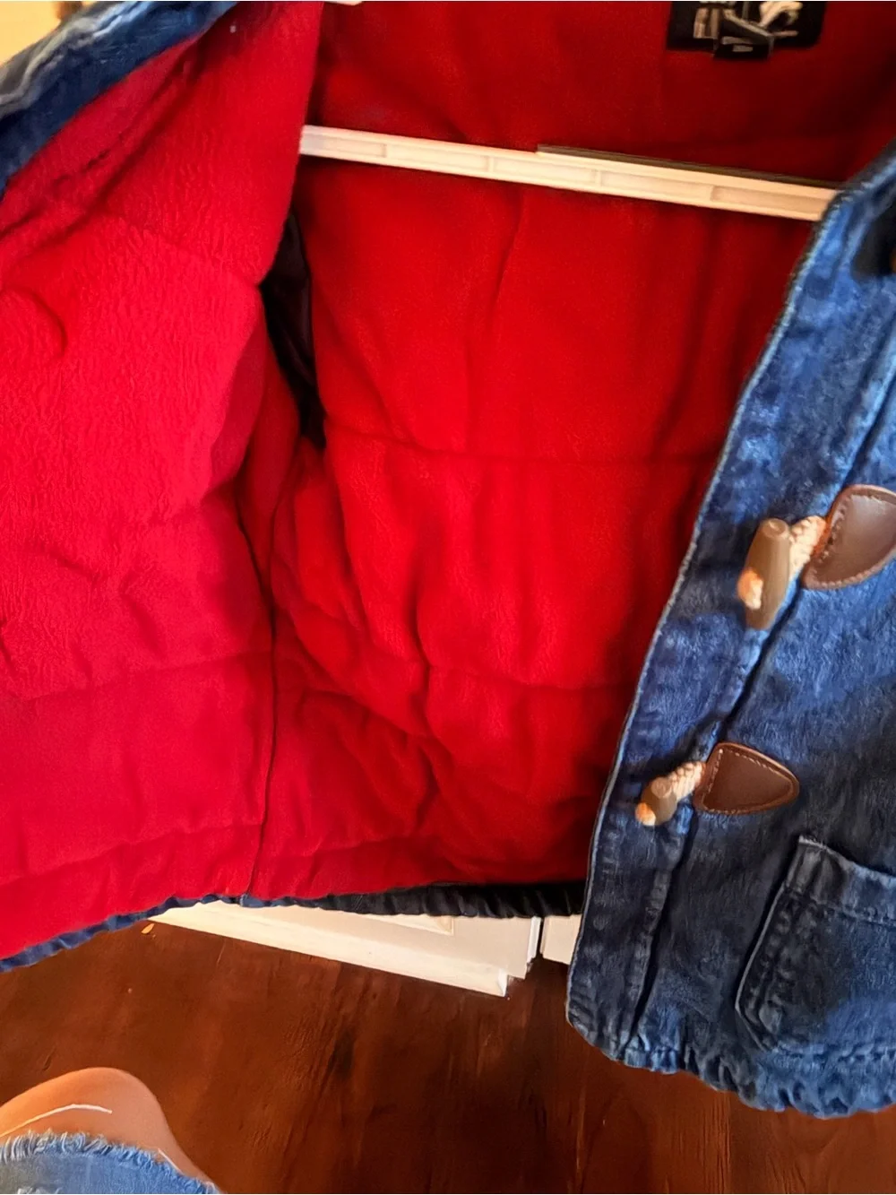 GAP X Paddington Kids Blue Denim coat with Red fleece Lining
